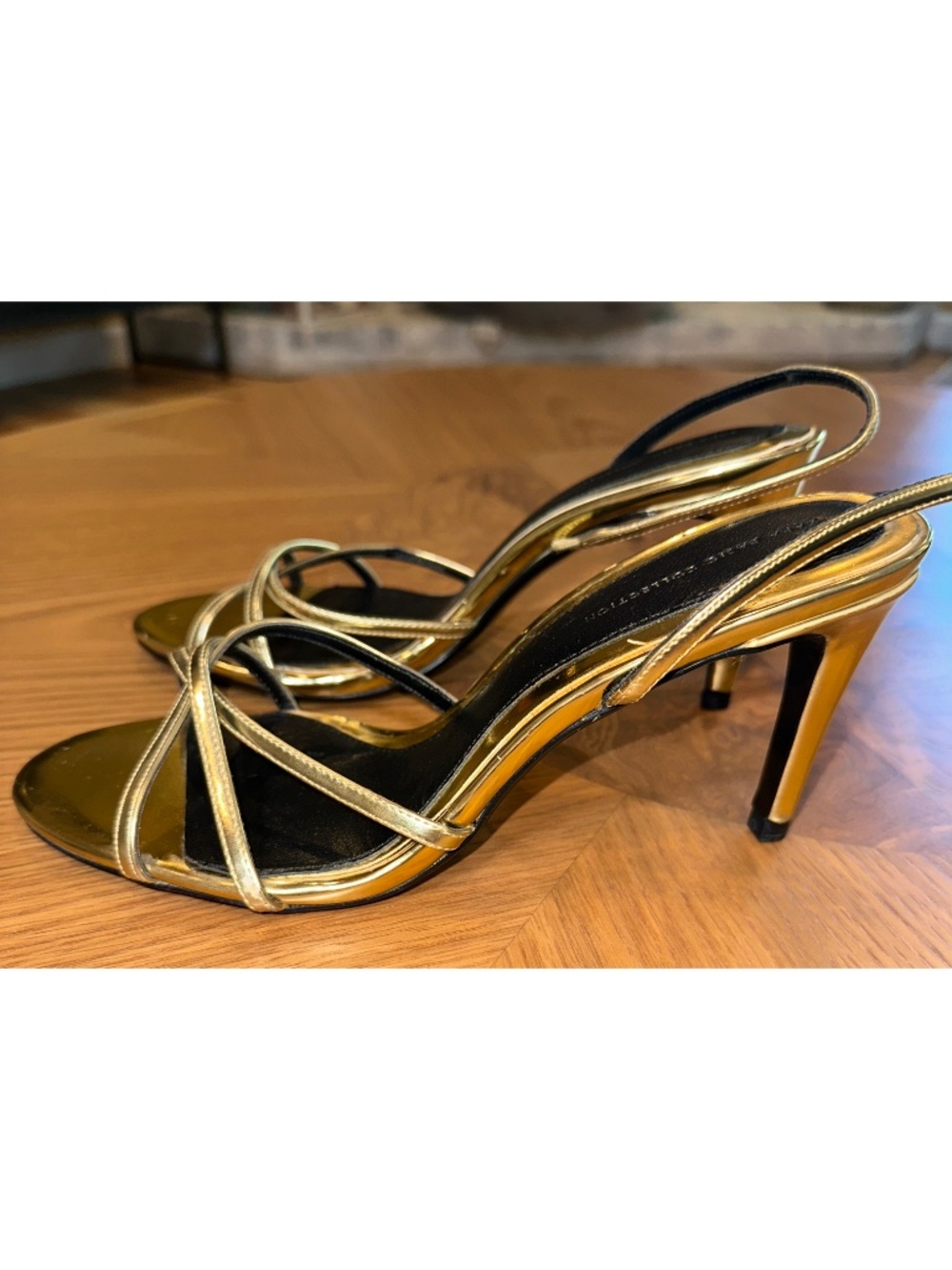 Zara Basic Collection Gold Metallic Slingback Sandals